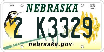 NE license plate 2K3329