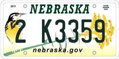 NE license plate 2K3359