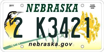 NE license plate 2K3421