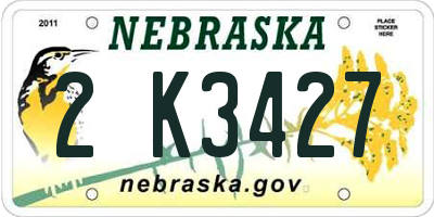 NE license plate 2K3427