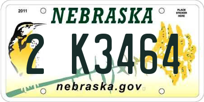 NE license plate 2K3464