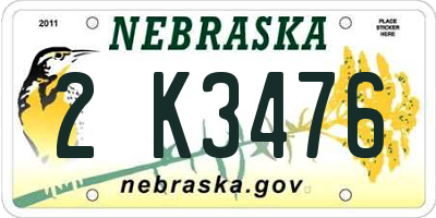 NE license plate 2K3476
