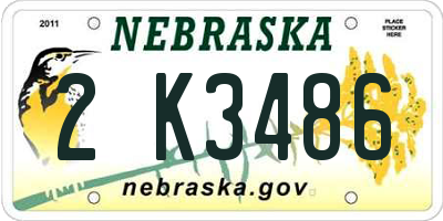 NE license plate 2K3486