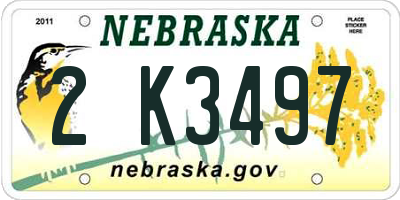 NE license plate 2K3497