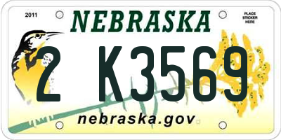 NE license plate 2K3569