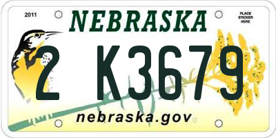 NE license plate 2K3679