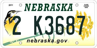 NE license plate 2K3687