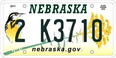 NE license plate 2K3710