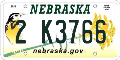 NE license plate 2K3766
