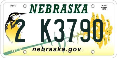 NE license plate 2K3790