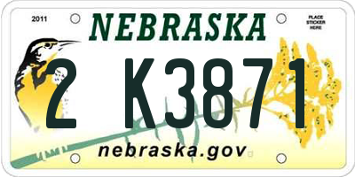NE license plate 2K3871