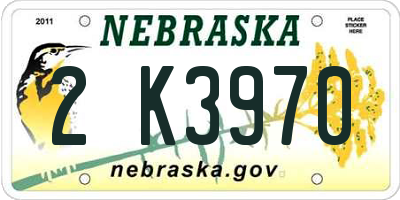 NE license plate 2K3970