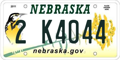 NE license plate 2K4044