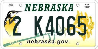 NE license plate 2K4065