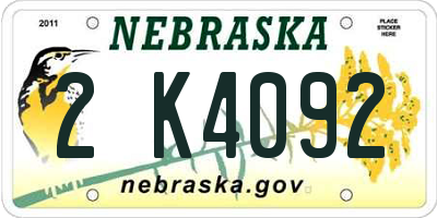 NE license plate 2K4092