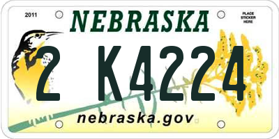 NE license plate 2K4224