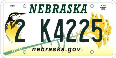 NE license plate 2K4225