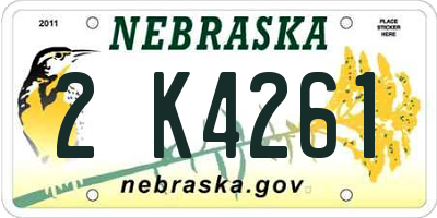 NE license plate 2K4261