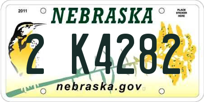 NE license plate 2K4282