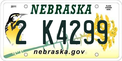 NE license plate 2K4299