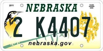 NE license plate 2K4407