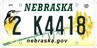 NE license plate 2K4418