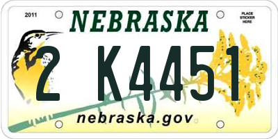 NE license plate 2K4451