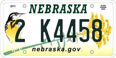 NE license plate 2K4458