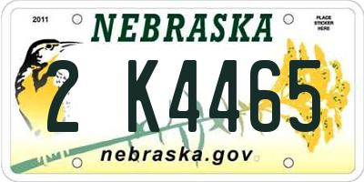 NE license plate 2K4465