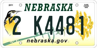 NE license plate 2K4481