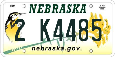 NE license plate 2K4485