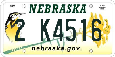 NE license plate 2K4516