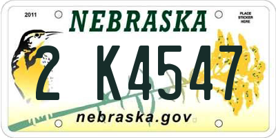 NE license plate 2K4547