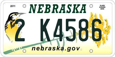 NE license plate 2K4586