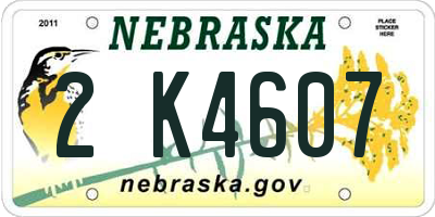 NE license plate 2K4607