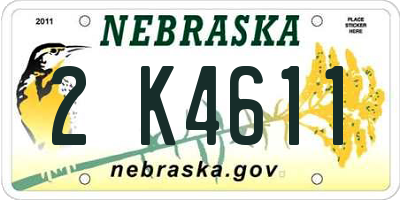 NE license plate 2K4611