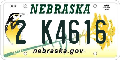 NE license plate 2K4616