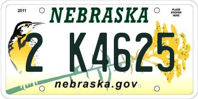 NE license plate 2K4625