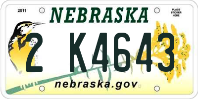 NE license plate 2K4643