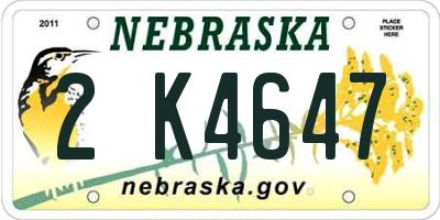 NE license plate 2K4647