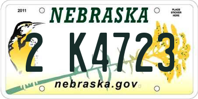 NE license plate 2K4723