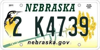 NE license plate 2K4739