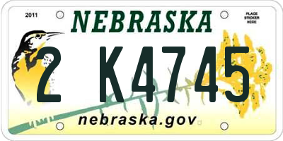 NE license plate 2K4745