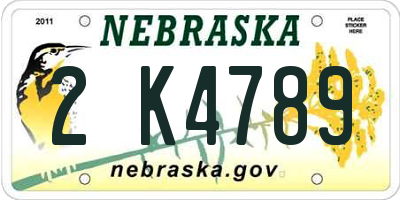 NE license plate 2K4789