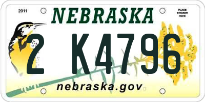 NE license plate 2K4796