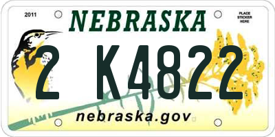 NE license plate 2K4822