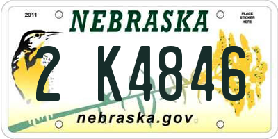 NE license plate 2K4846