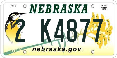 NE license plate 2K4877