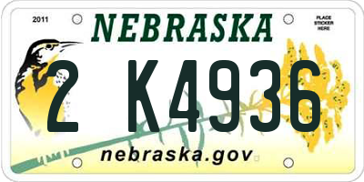 NE license plate 2K4936