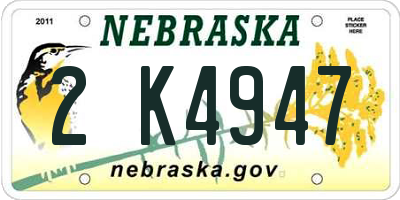 NE license plate 2K4947